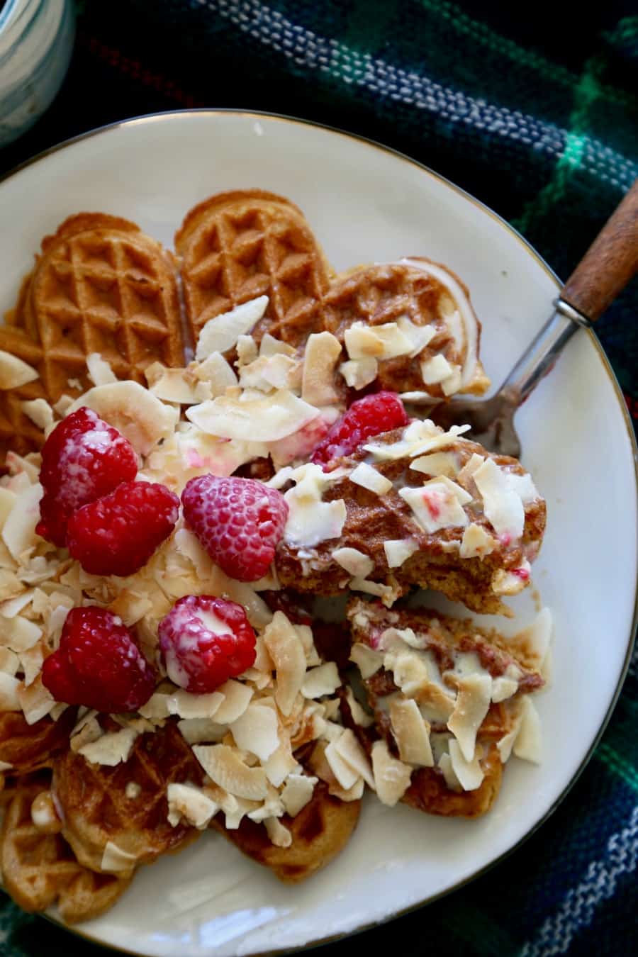 Gingerbread Waffles with Coconut Syrup