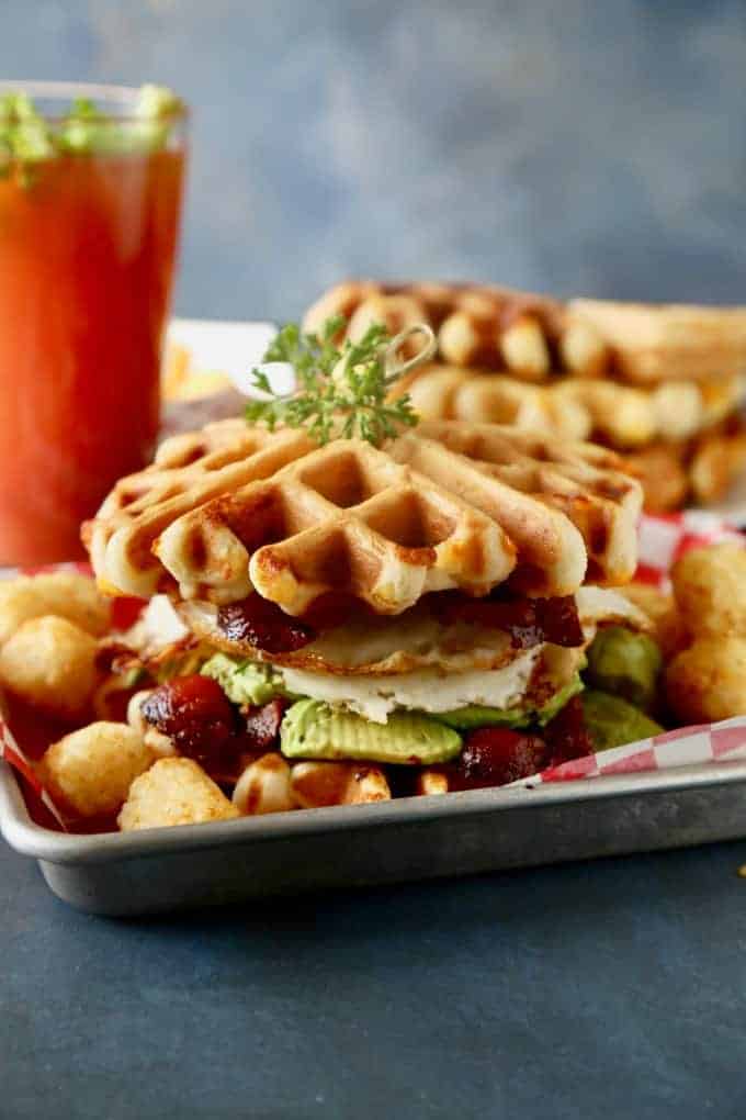 Cheddar Chive Waffle Sandwiches-2