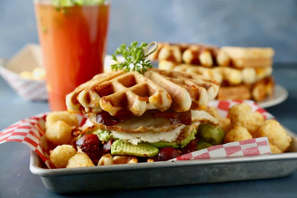 Cheddar Chive Waffle Sandwiches-2