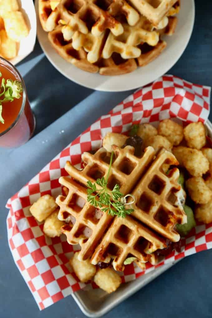 Cheddar Chive Waffle Sandwiches-2