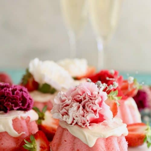 Strawberry Mini Bundt Cakes With White Chocolate Ganache The Seaside Baker