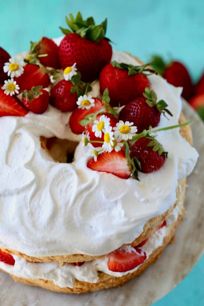 Strawberry Angel Food Cake - The Seaside Baker