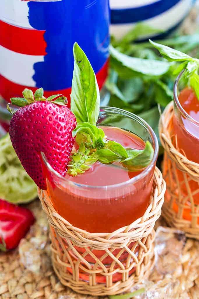 Strawberry Basil Vodka Cocktail 