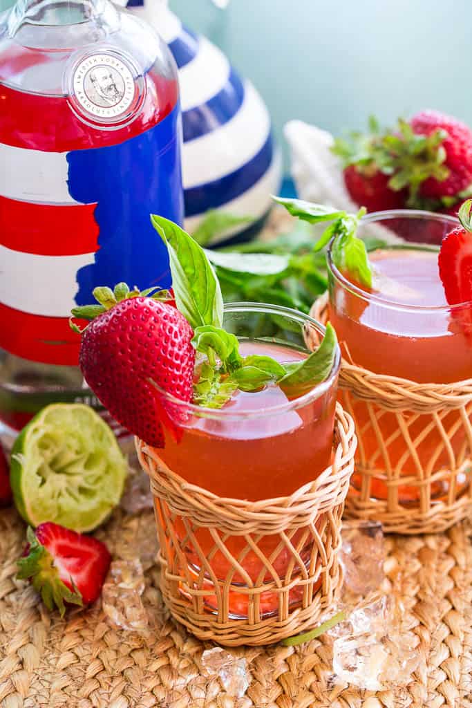 Strawberry Basil Vodka Cocktail 