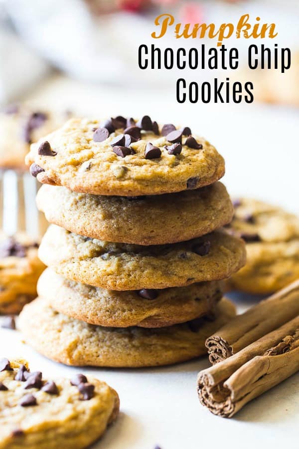 It's officially fall and time for these deliciously chewy Pumpkin Chocolate Chip Cookies! They are easy to make and make your house smell amazing!