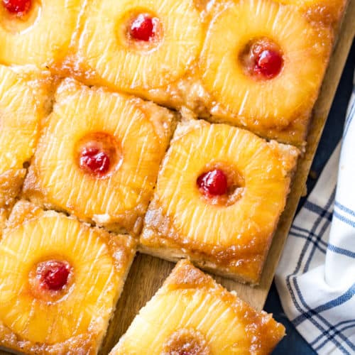 Pineapple Upside Down Sheet Pancakes - The Seaside Baker