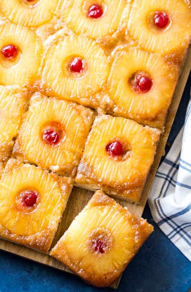 Pineapple Upside Down Sheet Pancakes - The Seaside Baker