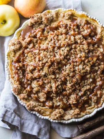 Apple buttermilk pie with oatmeal streusel topping