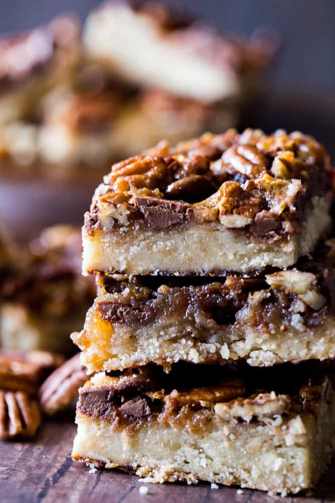 Chocolate Pecan Pie Bars - The Seaside Baker