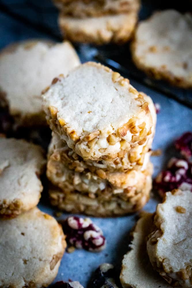 Brown Sugar Walnut Shortbread Cookies