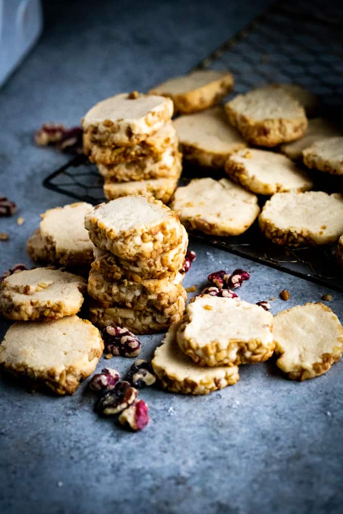 Brown Sugar Walnut Shortbread Cookies