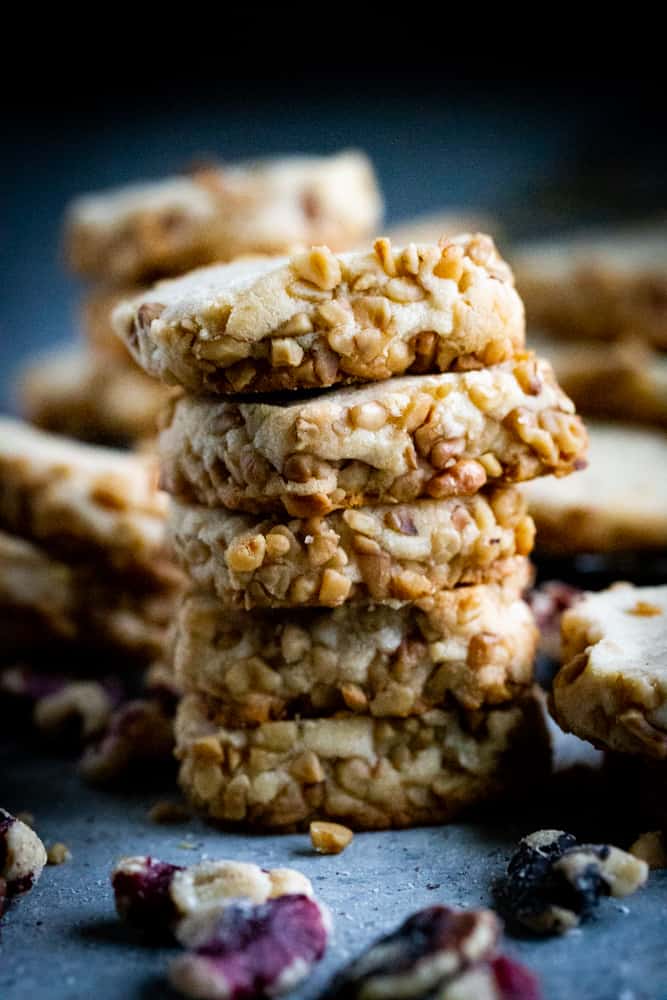 Brown Sugar Walnut Shortbread Cookies