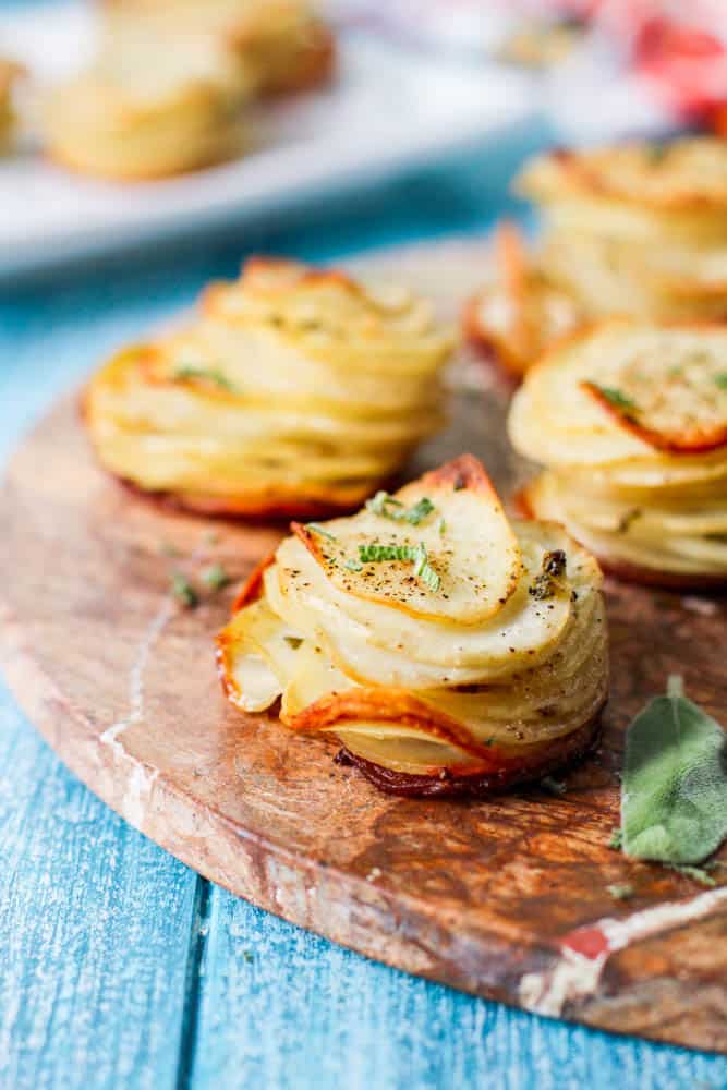 Brown Butter Sage Potato Stacks - The Seaside Baker