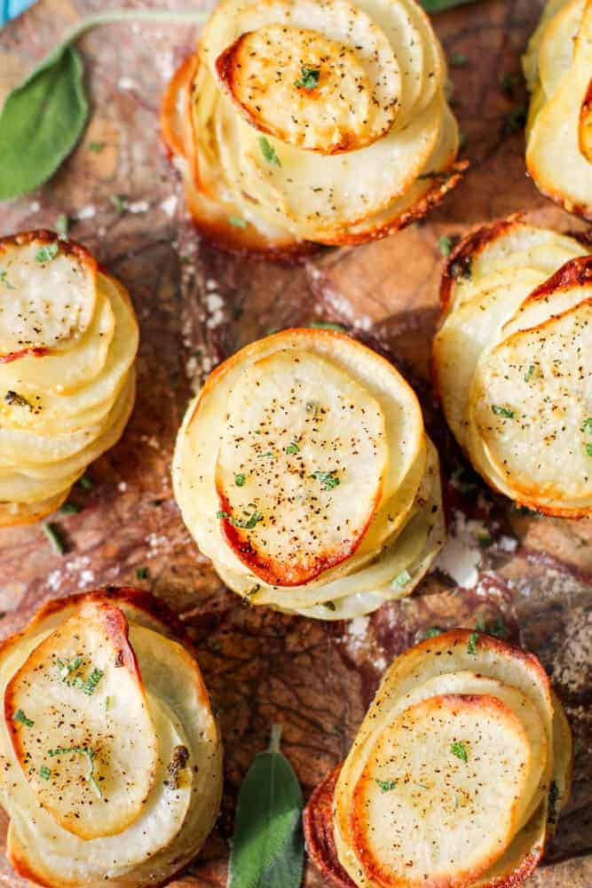 Brown Butter Sage Potato Stacks - The Seaside Baker