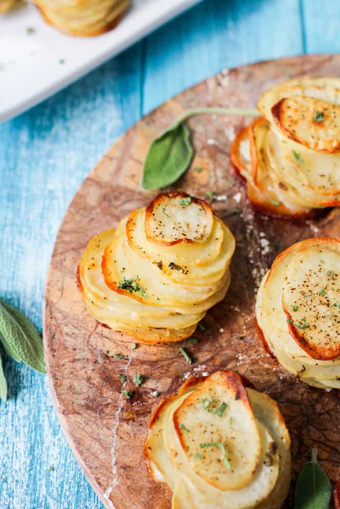 Brown Butter Sage Potato Stacks - The Seaside Baker