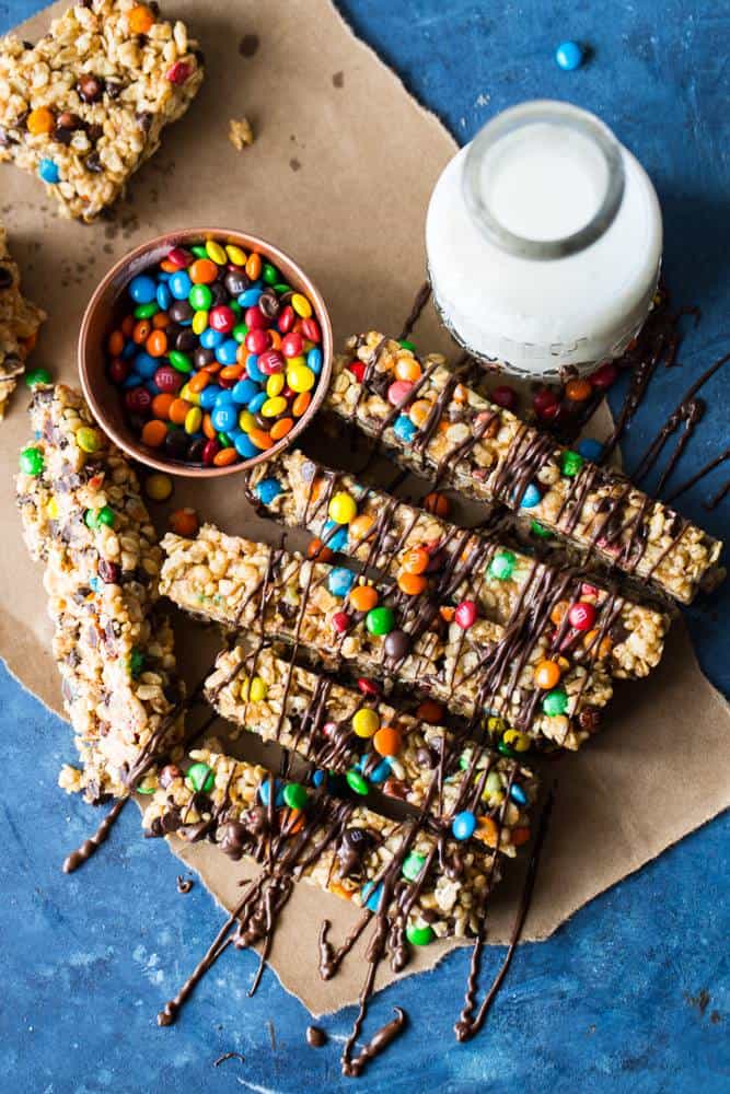 Gluten-free M&M's Rice Crispy Squares Recipe (No-bake)