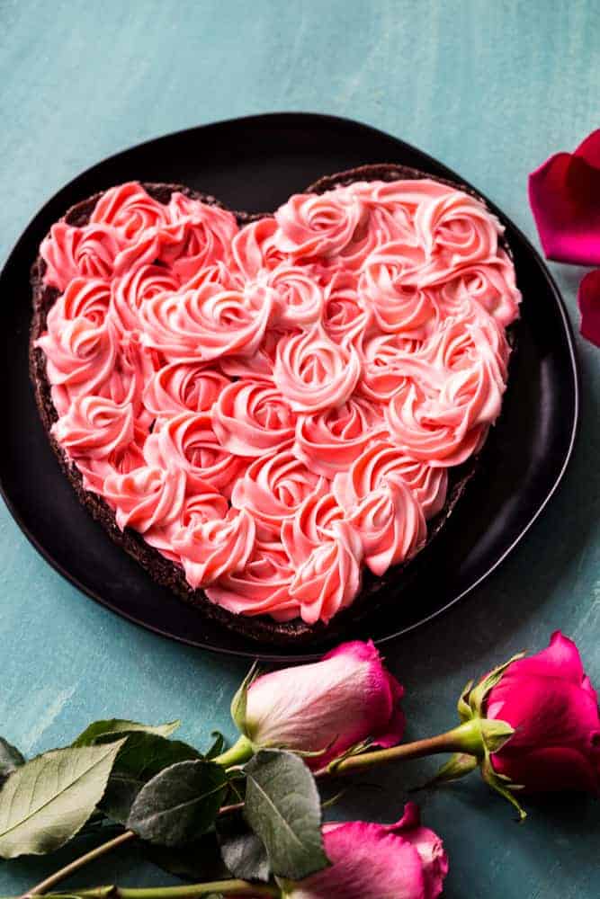 Brownie Heart with Rosettes