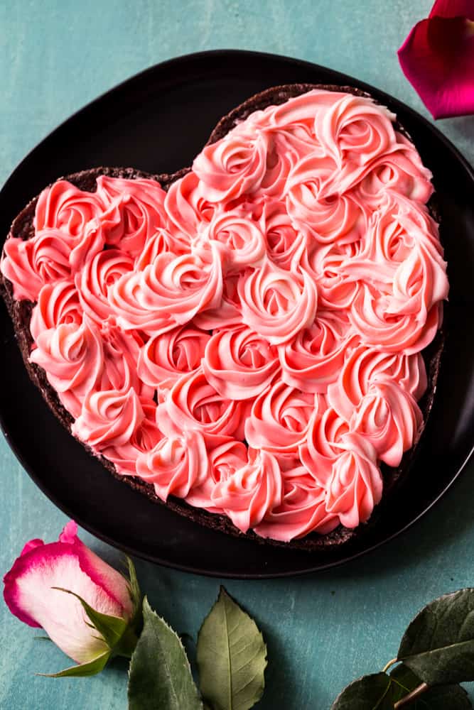 Brownie Heart with Rosettes