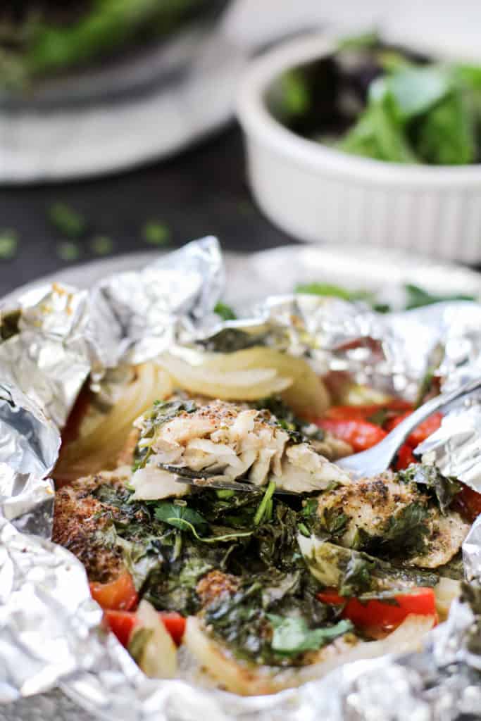 Baked Cilantro Lime Fish Foil Packets