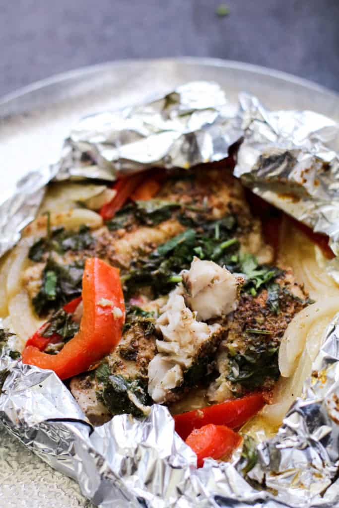 Baked Cilantro Lime Fish Foil Packets