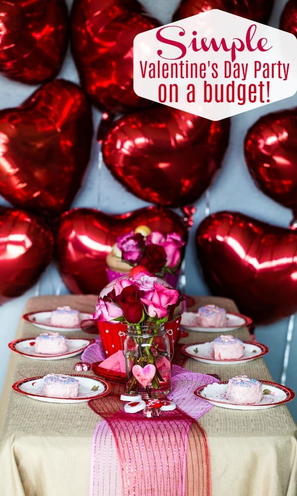 Celebrate Valentine's Day on a budget! With the 99 Cents Only Store, you can find just what you need to throw a perfectly sweet Valentine's Day party! Plus a recipe for decadent mini heart cakes! | #TheSeasideBaker #ValentinesDayParty #ValentinesDay #chocolate #cakerrecipe