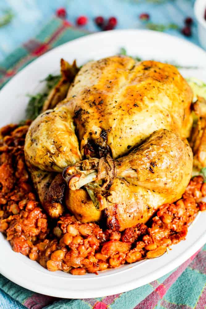 Chorizo and bean stuffed chicken