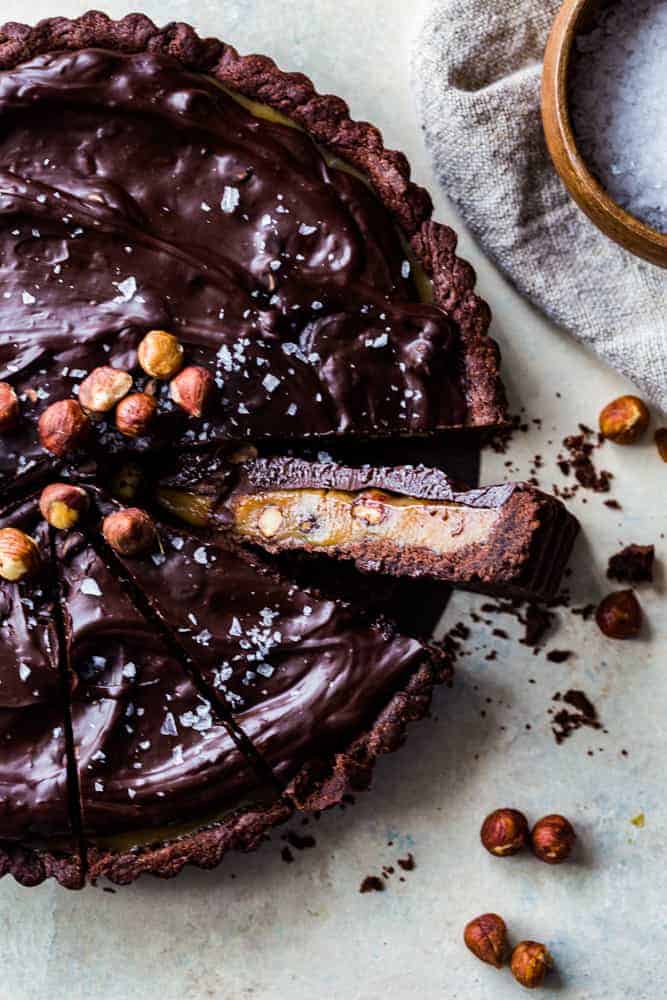 Chocolate Hazelnut Caramel Tart The Seaside Baker