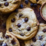 Tahini Chocolate Chip Cookies with sesame seeds