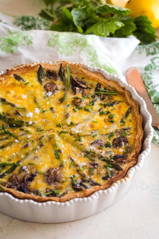 Asparagus Ham Quiche - The Seaside Baker