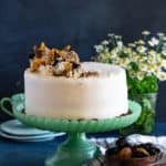 Hummingbird Cake with dried figs and pineapple flowers