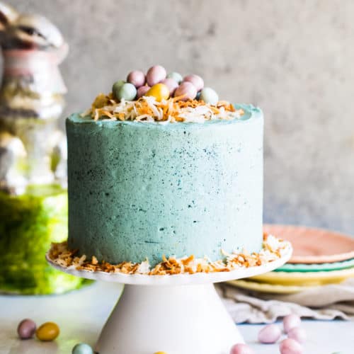 Easter Speckled Egg Drip Cake - The Baking Explorer
