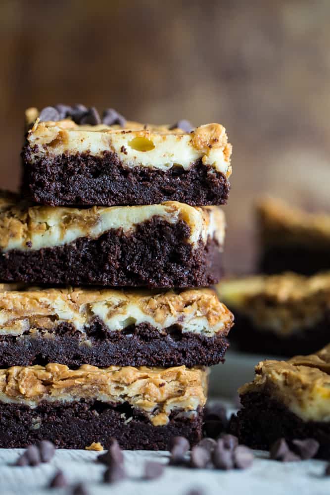 Peanut Butter Cream Cheese Swirled Brownies