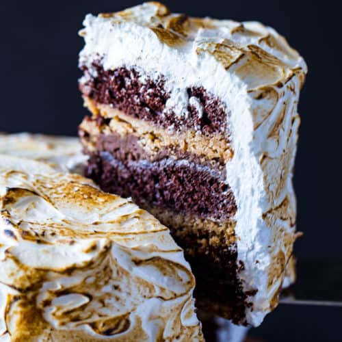 The Ultimate S'mores Cake With Toasted Marshmallow Fluff Frosting