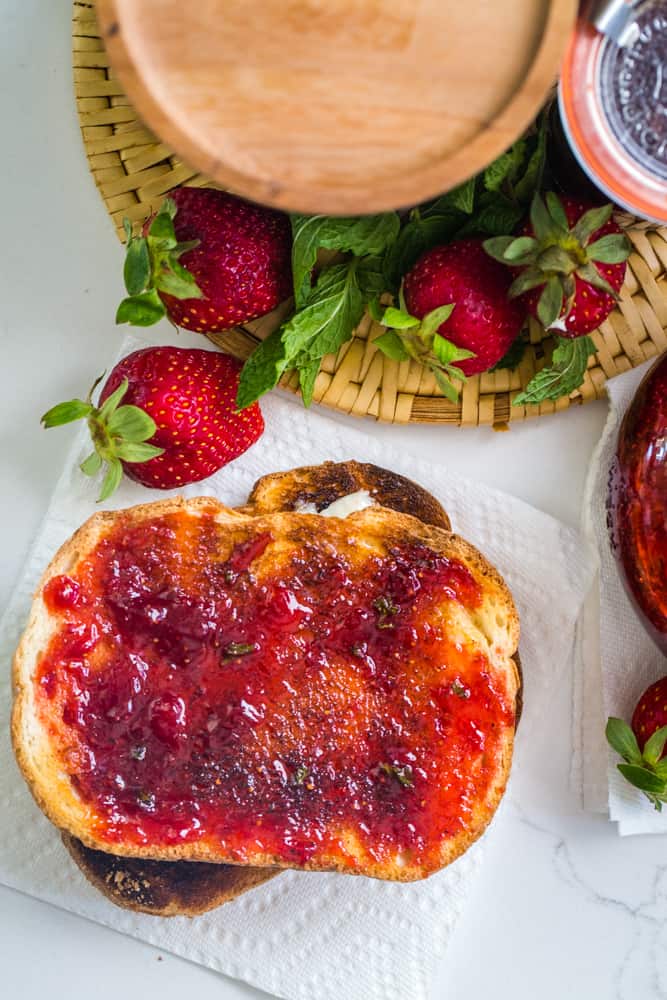 easy strawberry mint jam