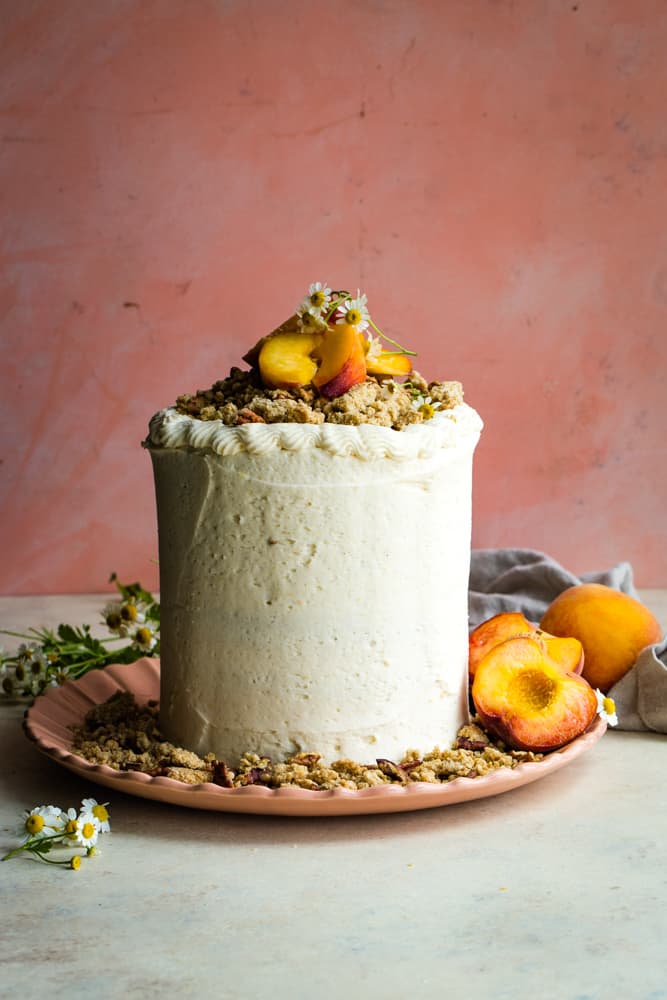 whole top of peach layer cake