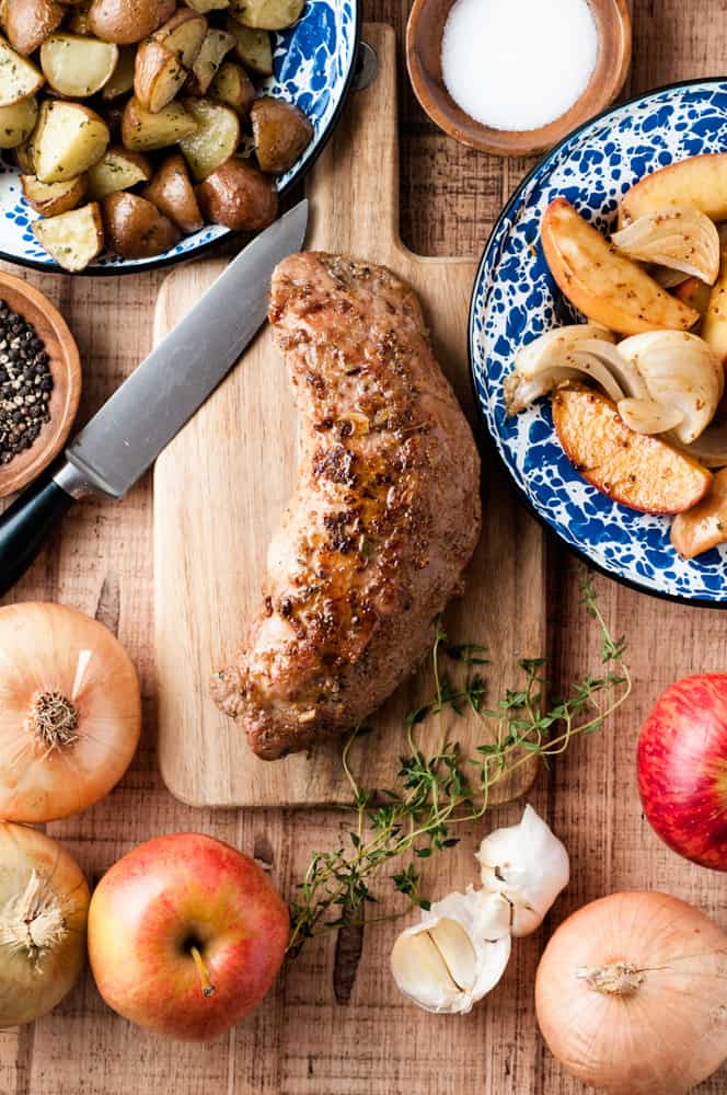 whole cooked pork tenderloin with apples