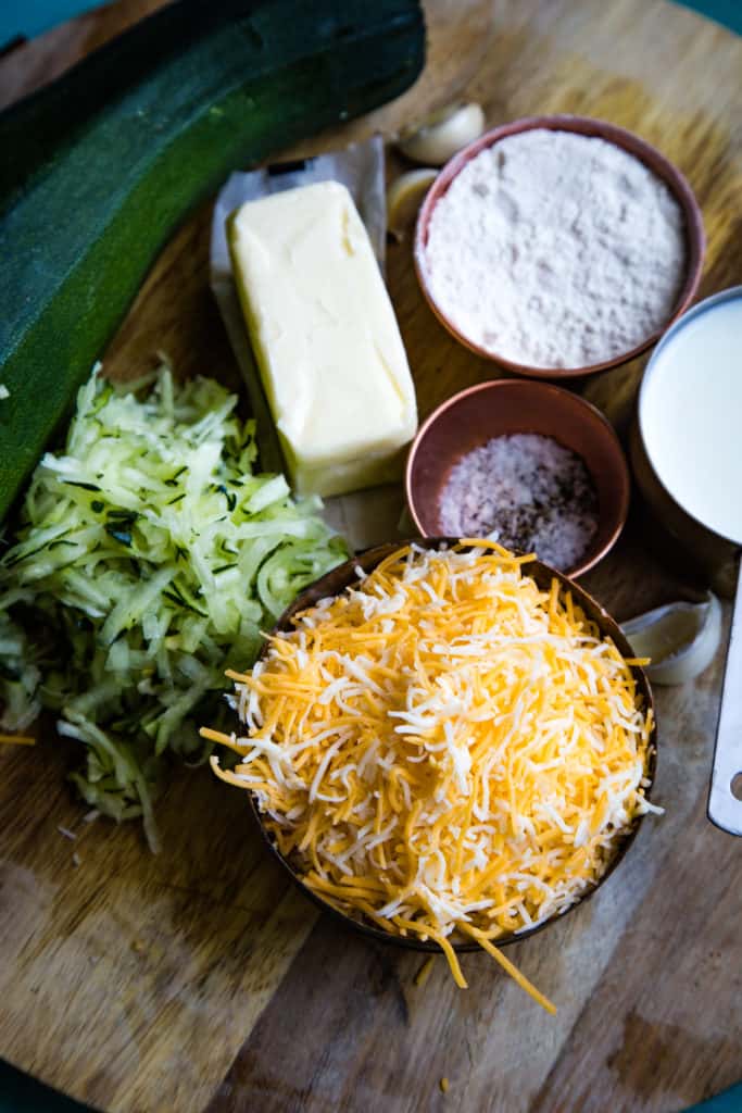 ingredients for zucchini Mac and cheese