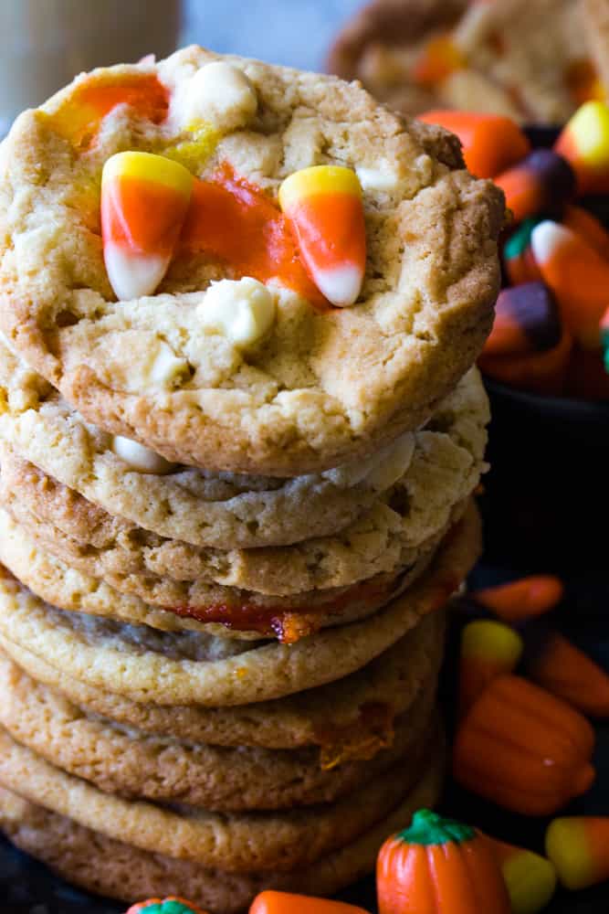 stack of Candy Corn Cookies