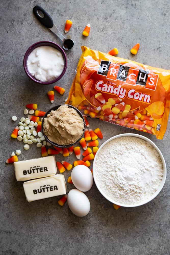 ingredients for Candy Corn Cookies