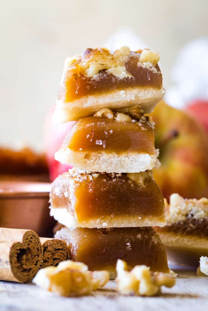 stacked apple caramels