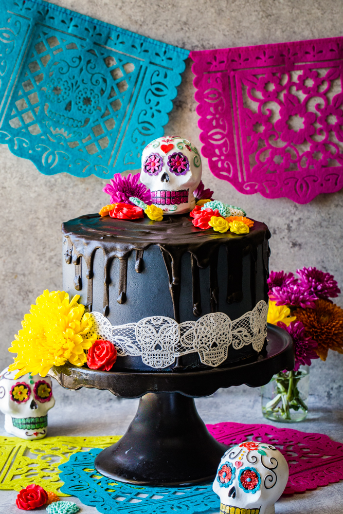 This Day of the Dead Cake decadent and delicious and perfect for the chocolate lover!