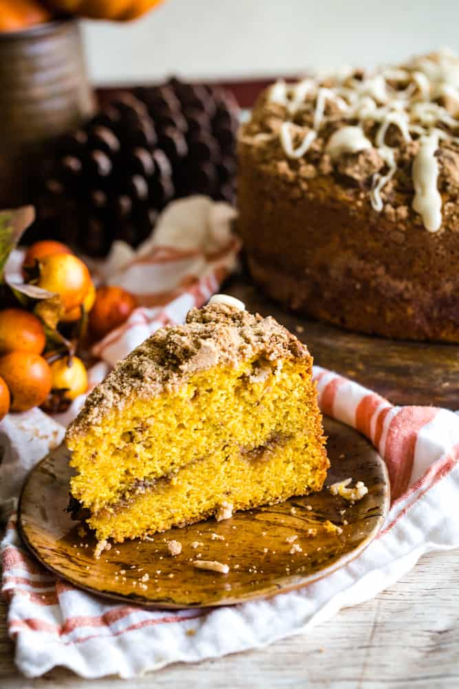 slice of pumpkin coffee cake