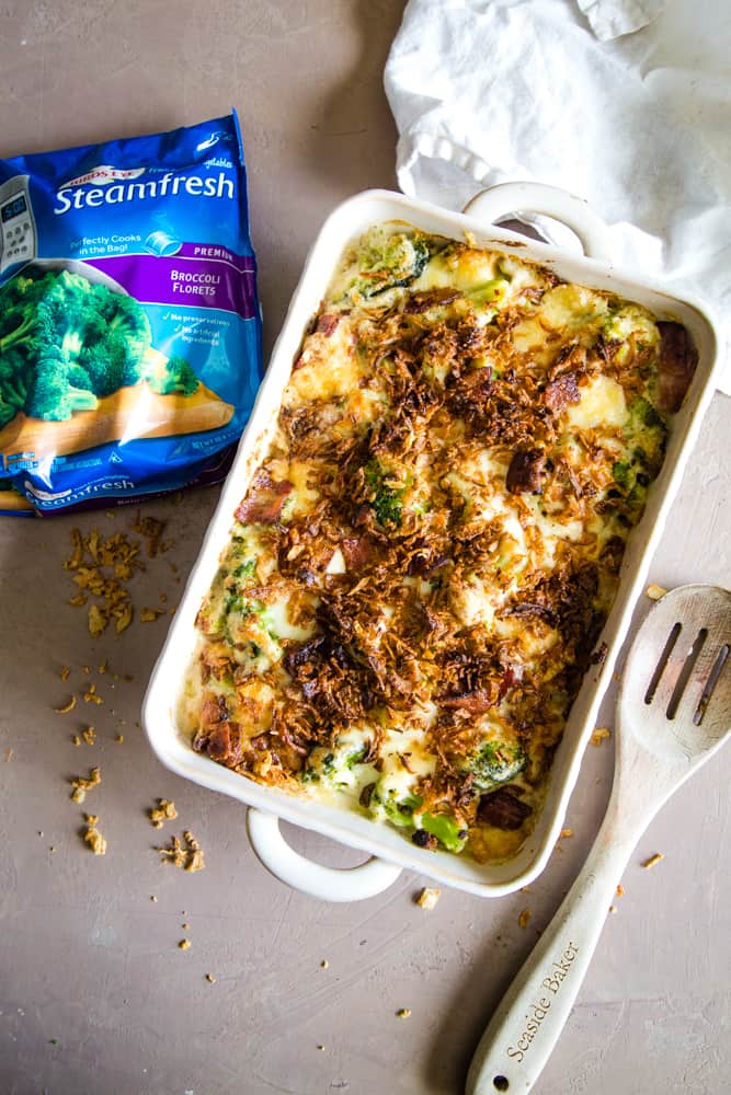 gruyere broccoli casserole with bag of frozen broccoli