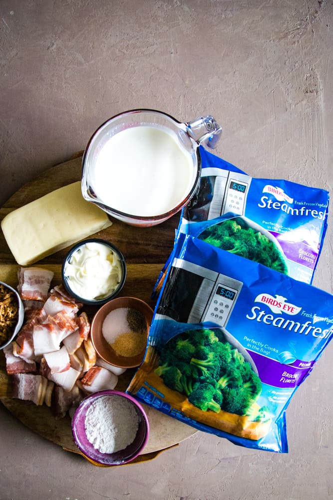 ingredients for gruyere broccoli casserole 