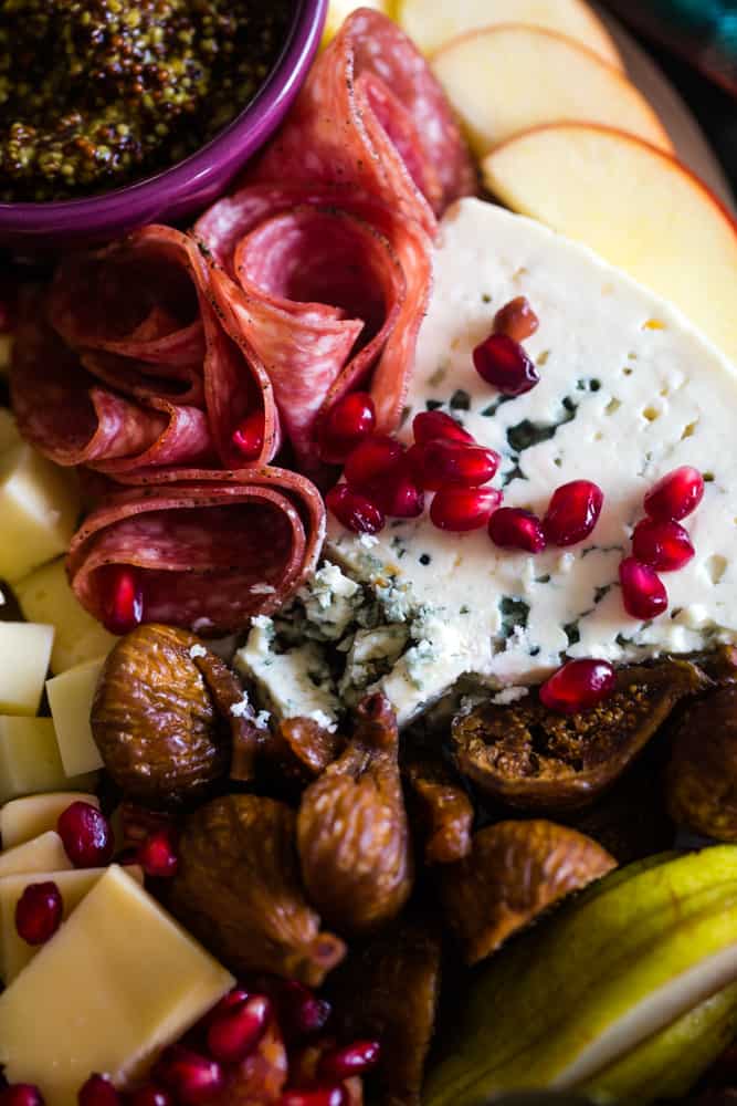 blue cheese on cheese board