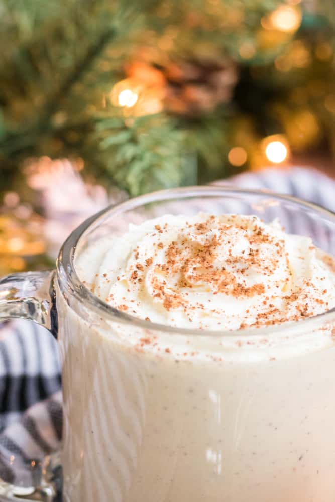 whipped cream topped classic eggnog