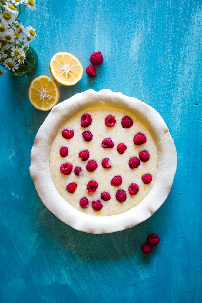 raspberries in lemon pie filling