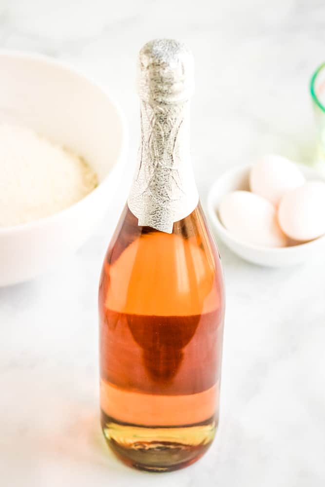 bottle of rose champage