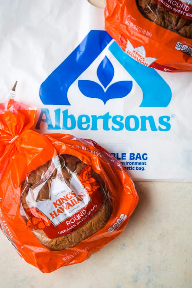 kings hawaiian bread with albertsons bag