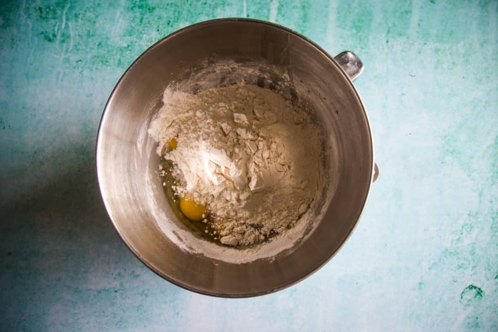 brioch dough in mixing bowl